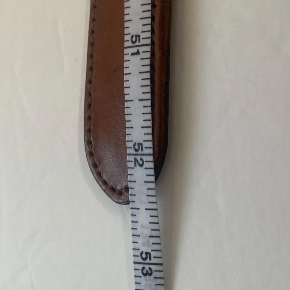 Leather Man Top Grain Leather Belt Fish Embroidered Canvas Back Brass Buckle